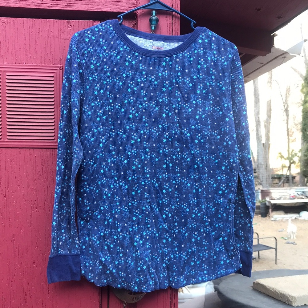 Blue Star Pattern Long Sleeve Top